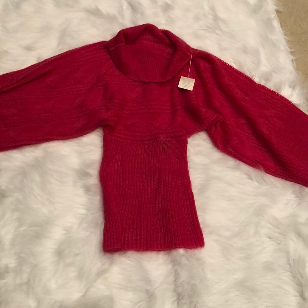 Pink Cowl Neck Sweater Dress